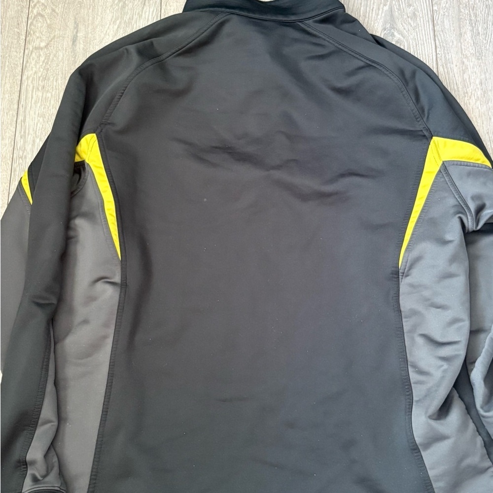 Nike Men's Black and Gray Performance Midlayer Jacket with Yellow Highlights - Picture 2 of 4